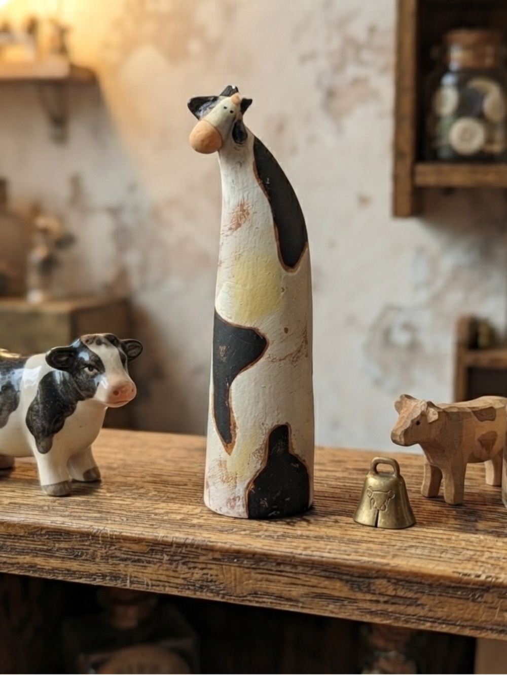 Vintage Handcrafted Cow Figurine